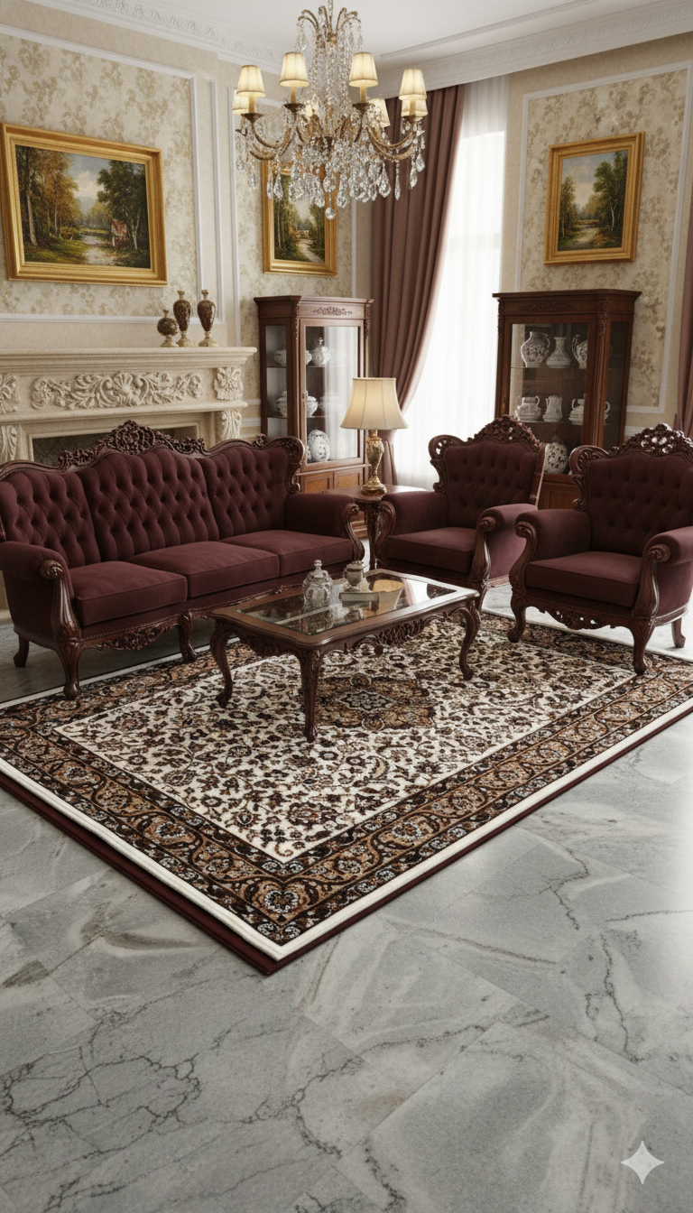 Traditional persian design woollen carpets