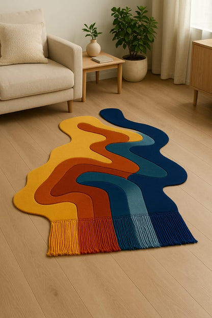 Abstract Rug Handtufted pure woollen carpets