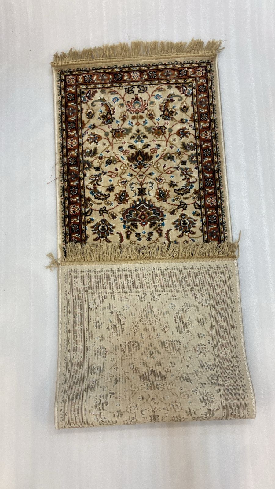 Kashmiri silk carpets ivory