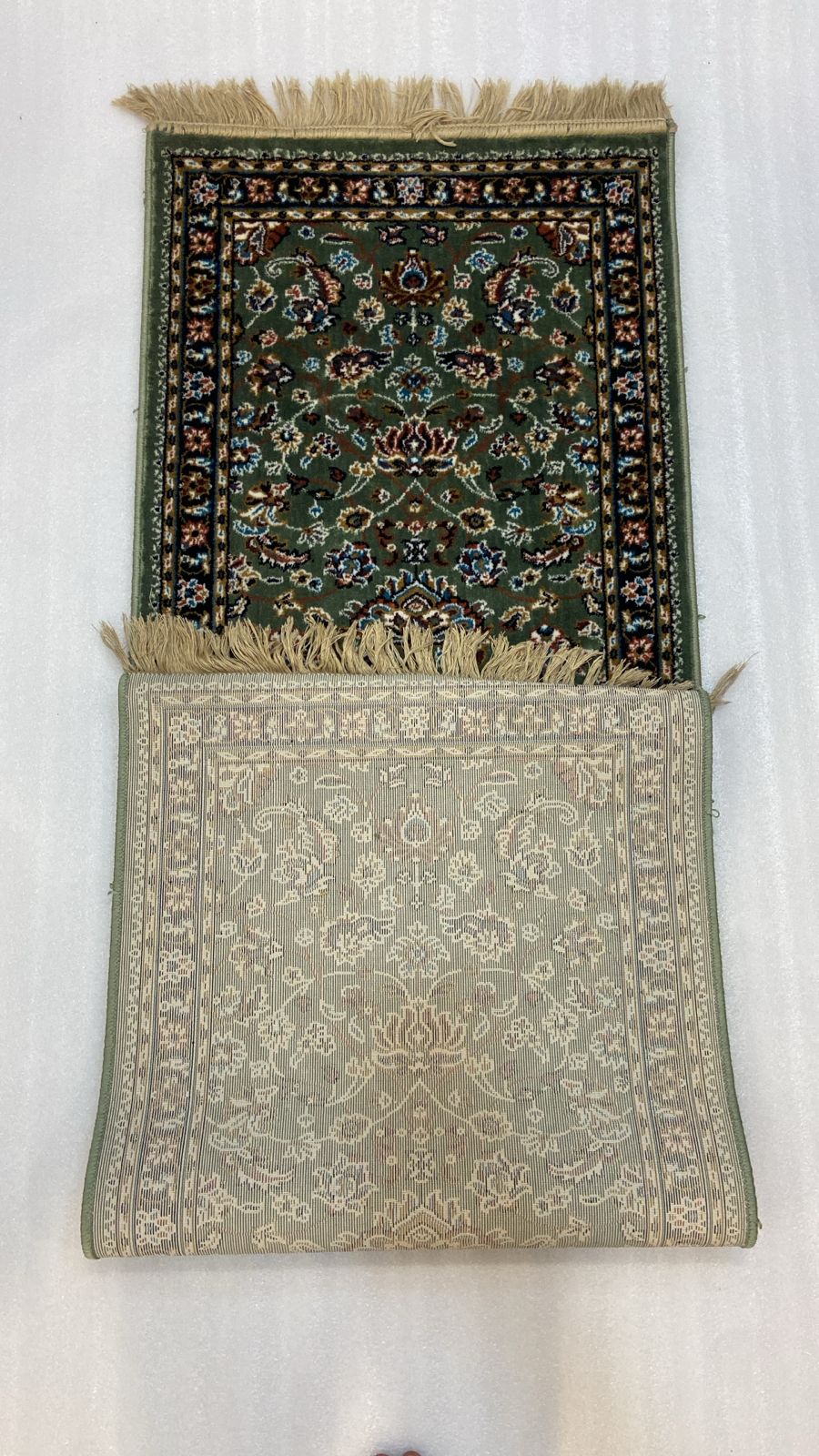 Kashmir silk carpets green