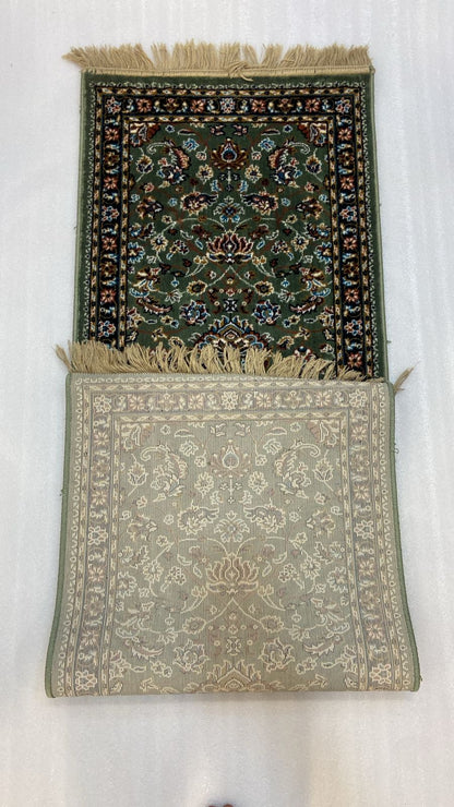 Kashmir silk carpets green