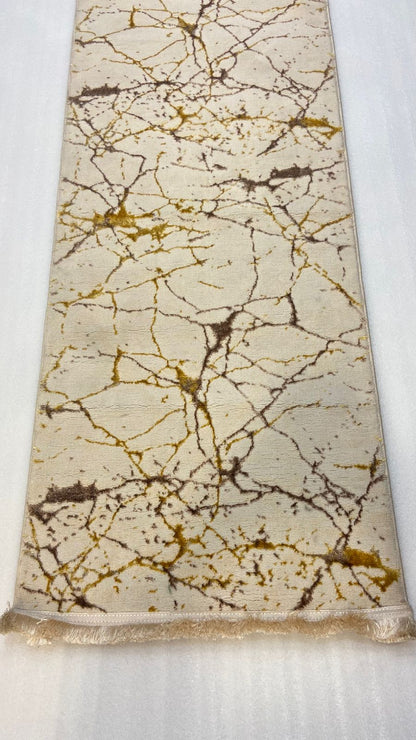 Imported silk abstract design rug Runner